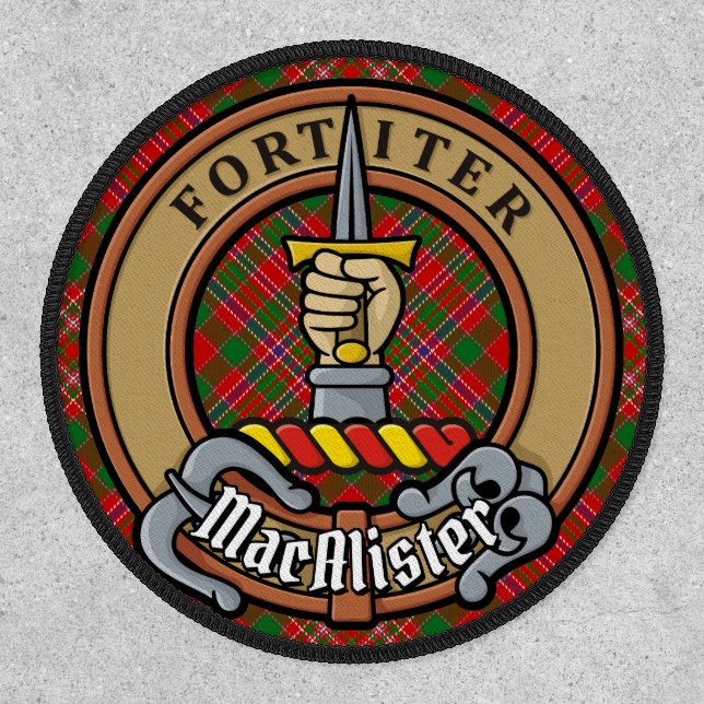 Clan MacAlister Crest over Tartan Patch (Front)