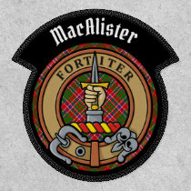 Clan MacAlister Crest over Tartan Patch