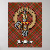 Clan MacAlister Crest over Tartan Poster