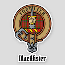 Clan MacAlister Crest over Tartan Sticker