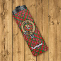 Clan MacAlister Crest over Tartan Thermal Tumbler