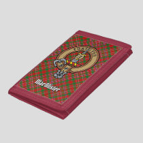 Clan MacAlister Crest over Tartan Trifold Wallet