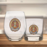 Clan MacAlister Crest over Tartan Whiskey Glass