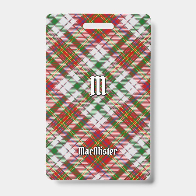 Clan MacAlister Dress Tartan Badge (Front)