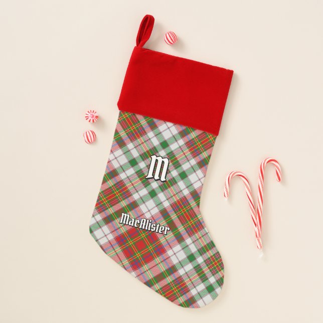 Clan MacAlister Dress Tartan Christmas Stocking (Front)