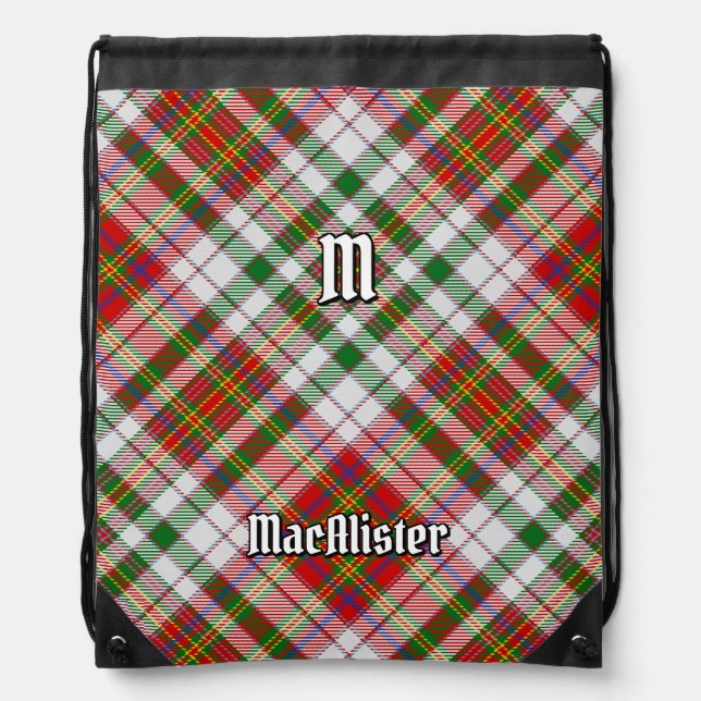 Clan MacAlister Dress Tartan Drawstring Bag (Front)