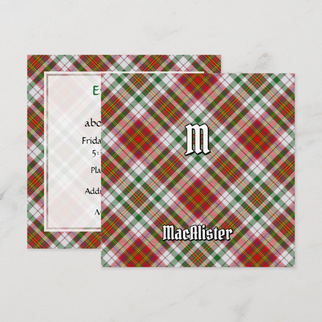Clan MacAlister Dress Tartan Invitation (Front/Back)