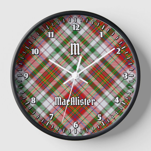 Clan MacAlister Dress Tartan Large Clock (Front)