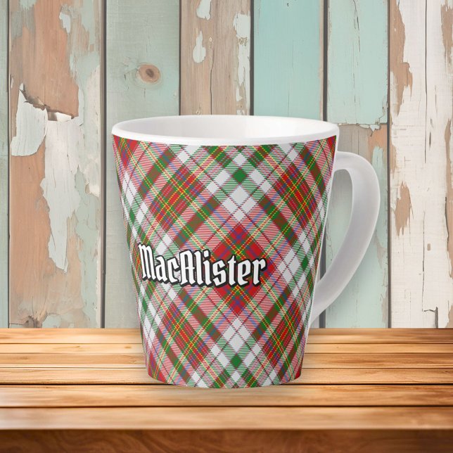 Clan MacAlister Dress Tartan Latte Mug (Creator Uploaded)