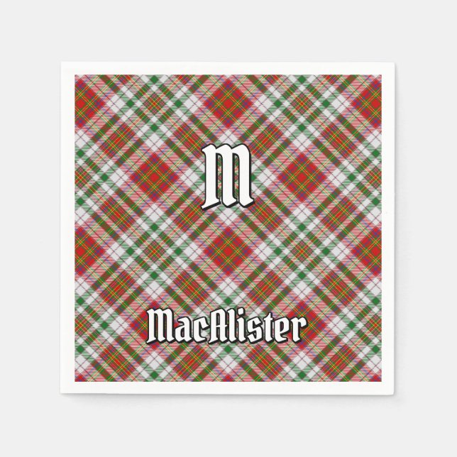 Clan MacAlister Dress Tartan Napkins (Front)
