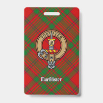 Clan MacAlister of Glenbarr Crest over Tartan Badge