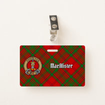 Clan MacAlister of Glenbarr Crest over Tartan Badge