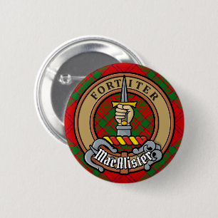 Clan MacAlister of Glenbarr Crest over Tartan Button