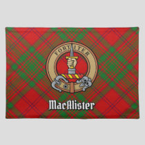 Clan MacAlister of Glenbarr Crest over Tartan Cloth Placemat