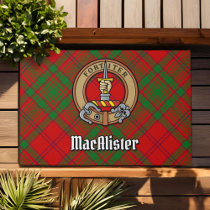 Clan MacAlister of Glenbarr Crest over Tartan Doormat