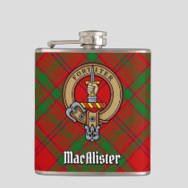 Clan MacAlister of Glenbarr Crest over Tartan Flask