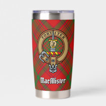 Clan MacAlister of Glenbarr Crest over Tartan Insulated Tumbler