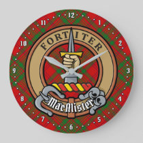 Clan MacAlister of Glenbarr Crest over Tartan Large Clock