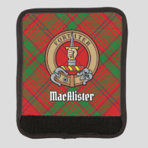 Clan MacAlister of Glenbarr Crest over Tartan Luggage Handle Wrap