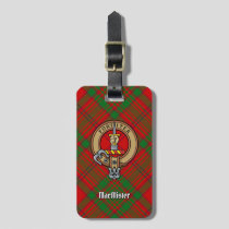 Clan MacAlister of Glenbarr Crest over Tartan Luggage Tag