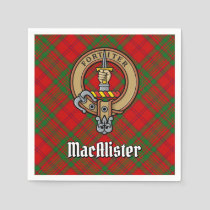 Clan MacAlister of Glenbarr Crest over Tartan Napkins