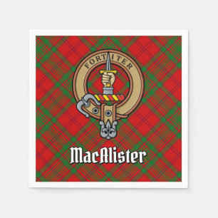 Clan MacAlister of Glenbarr Crest over Tartan Napkins
