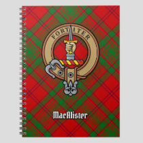 Clan MacAlister of Glenbarr Crest over Tartan Notebook