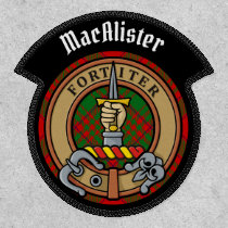 Clan MacAlister of Glenbarr Crest over Tartan Patch