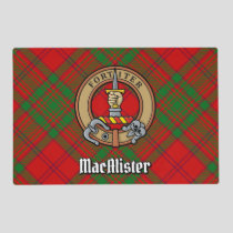 Clan MacAlister of Glenbarr Crest over Tartan Placemat