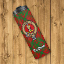 Clan MacAlister of Glenbarr Crest over Tartan Thermal Tumbler