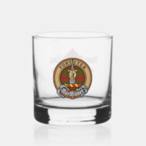 Clan MacAlister of Glenbarr Crest over Tartan Whiskey Glass