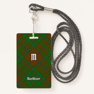 Clan MacAlister of Glenbarr Hunting Tartan Badge