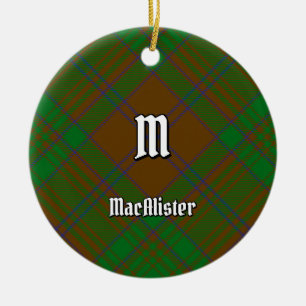 Clan MacAlister of Glenbarr Hunting Tartan Ceramic Ornament