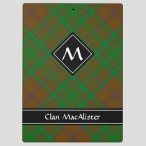 Clan MacAlister of Glenbarr Hunting Tartan Clipboard