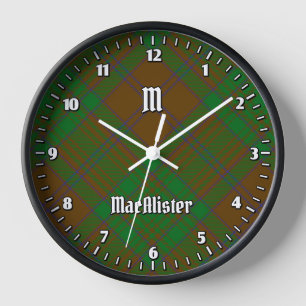 Clan MacAlister of Glenbarr Hunting Tartan Clock