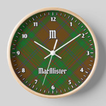 Clan MacAlister of Glenbarr Hunting Tartan Clock
