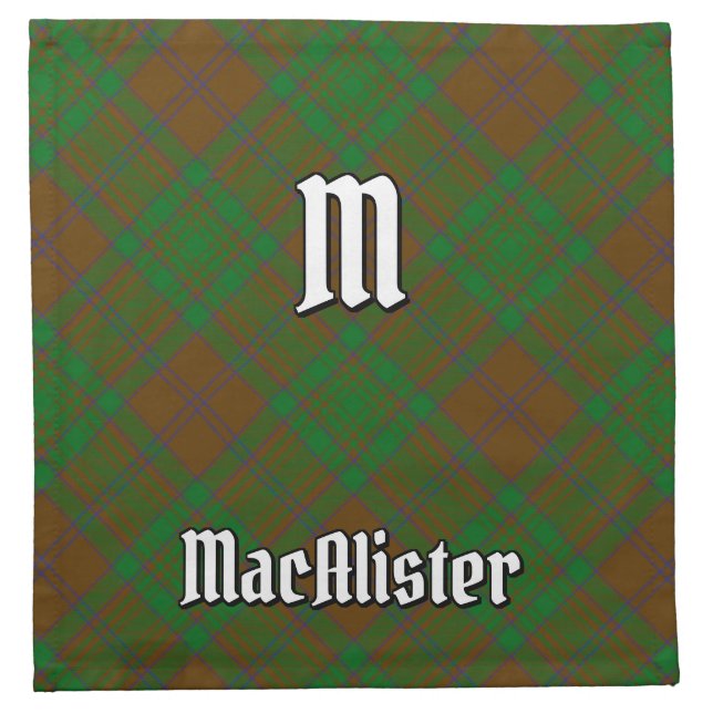 Clan MacAlister of Glenbarr Hunting Tartan Cloth Napkin (Front)