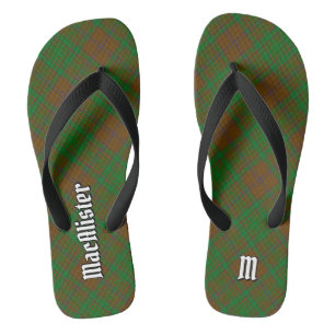 Clan MacAlister of Glenbarr Hunting Tartan Flip Flops