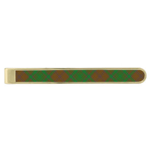 Clan MacAlister of Glenbarr Hunting Tartan Gold Finish Tie Bar