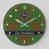 Clan MacAlister of Glenbarr Hunting Tartan Large Clock