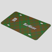 Clan MacAlister of Glenbarr Hunting Tartan License Plate