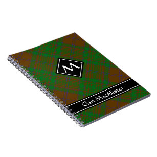 Clan MacAlister of Glenbarr Hunting Tartan Notebook