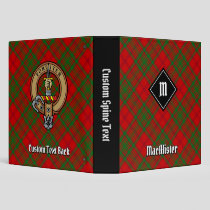 Clan MacAlister of Glenbarr Tartan 3 Ring Binder