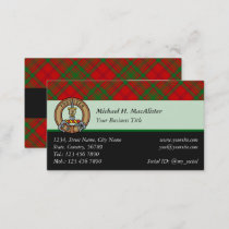 Clan MacAlister of Glenbarr Tartan Business Card