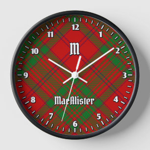 Clan MacAlister of Glenbarr Tartan Clock
