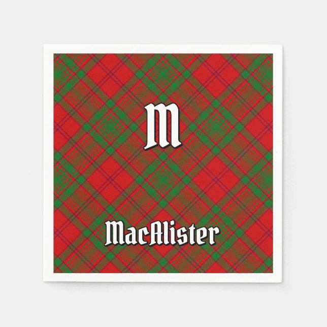 Clan MacAlister of Glenbarr Tartan Napkins (Front)