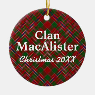 Clan MacAlister Scottish Tartan Ceramic Ornament