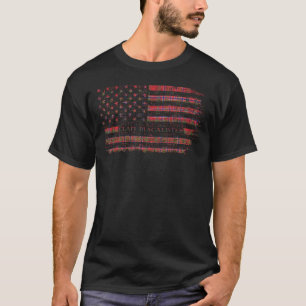 Clan MacAlister Scottish tartan US flag kilt Scotl T-Shirt