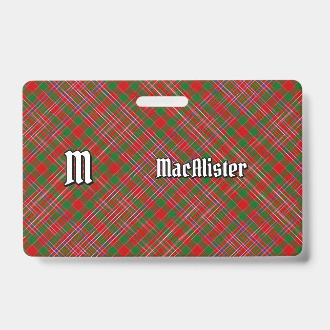Clan MacAlister Tartan Badge (Front)