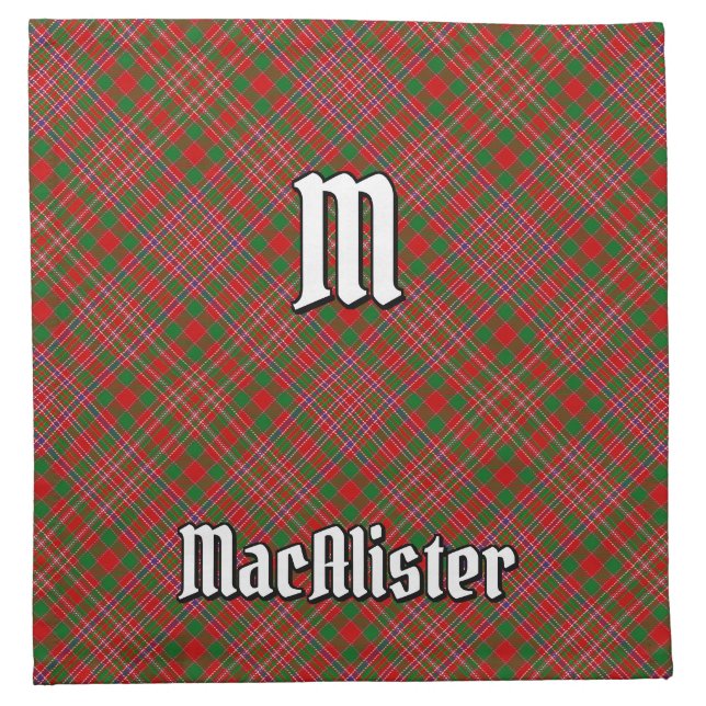 Clan MacAlister Tartan Cloth Napkin (Front)